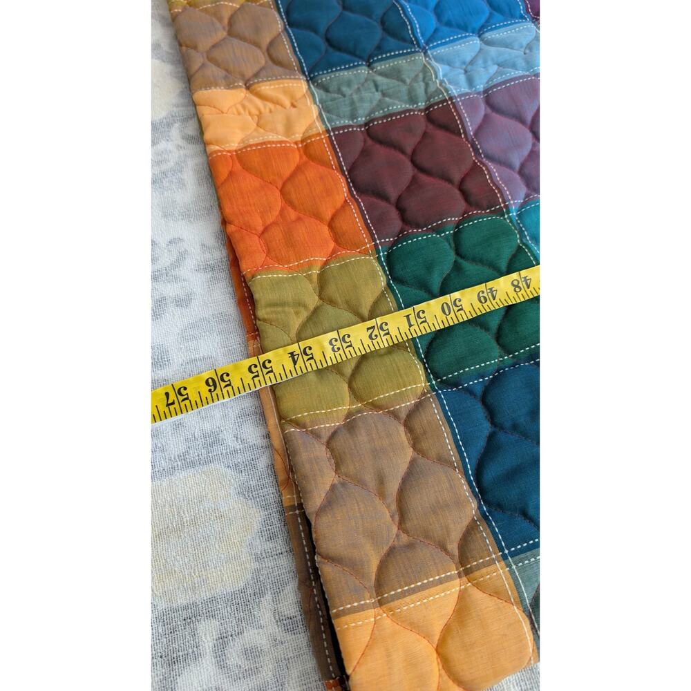 Penneys Loungewear 1970s Rainbow Patchwork Plaid Quilted House Dress Size Medium - Picture 11 of 12